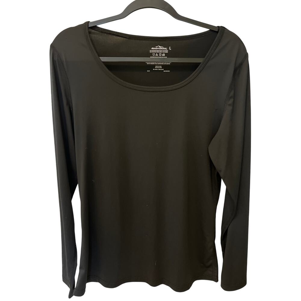 Adventuridge Black Base Layer Long Sleeve Shirt Womens Size Large Hiking Camping